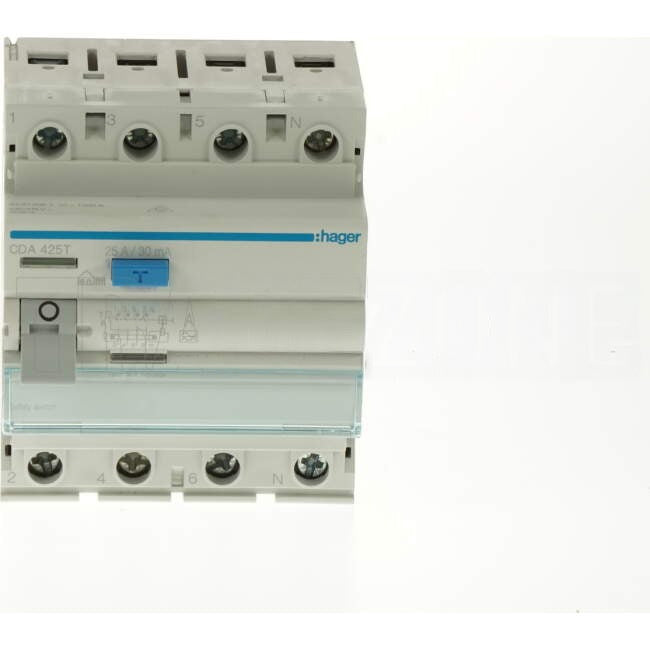 Hager 25 Amp Residual Current Device RCD 4 Pole 30mA