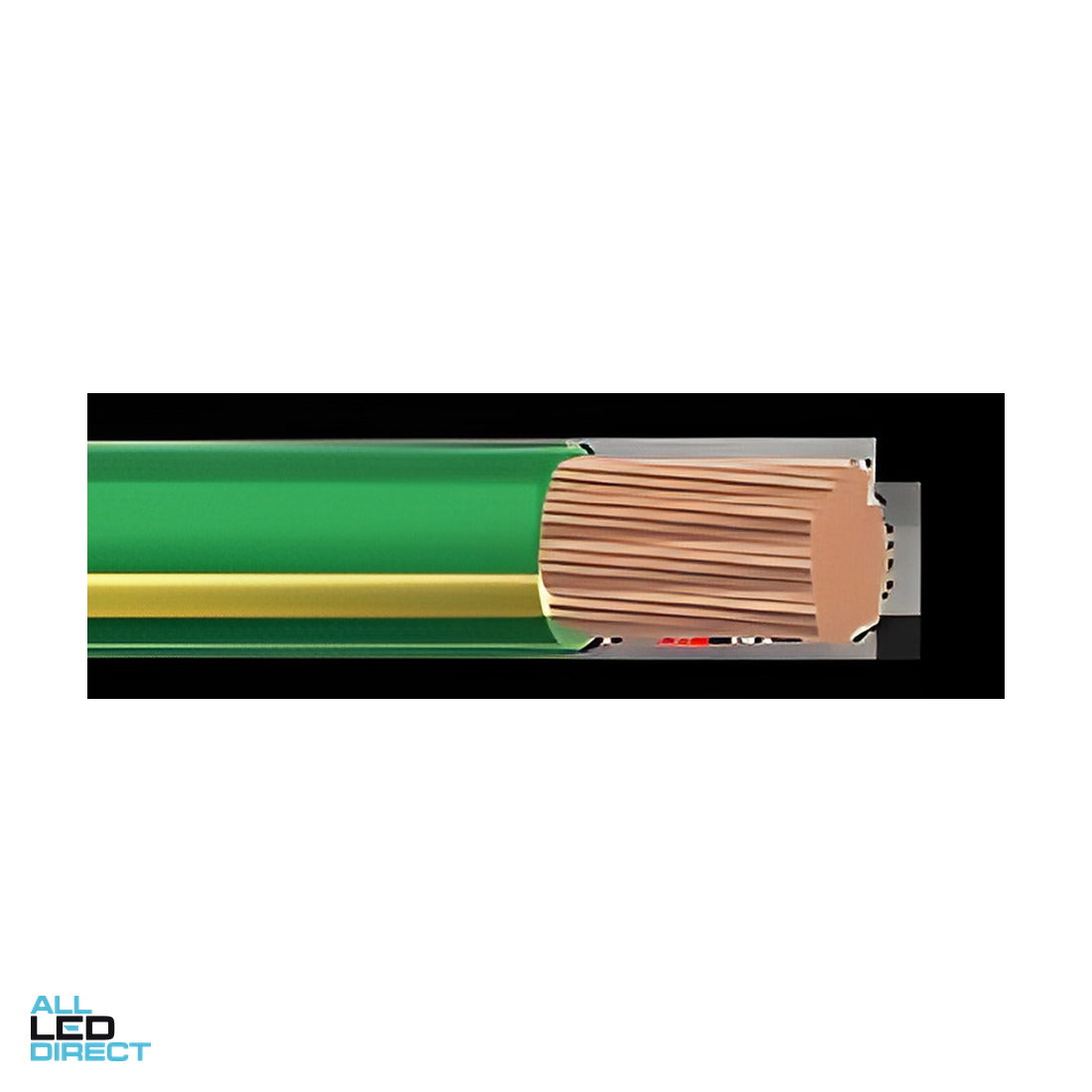 Elcon Cables 2.5mm Single Core Flexible Cable V90HT Green/Yellow 100 Metre Roll ALL LED Direct