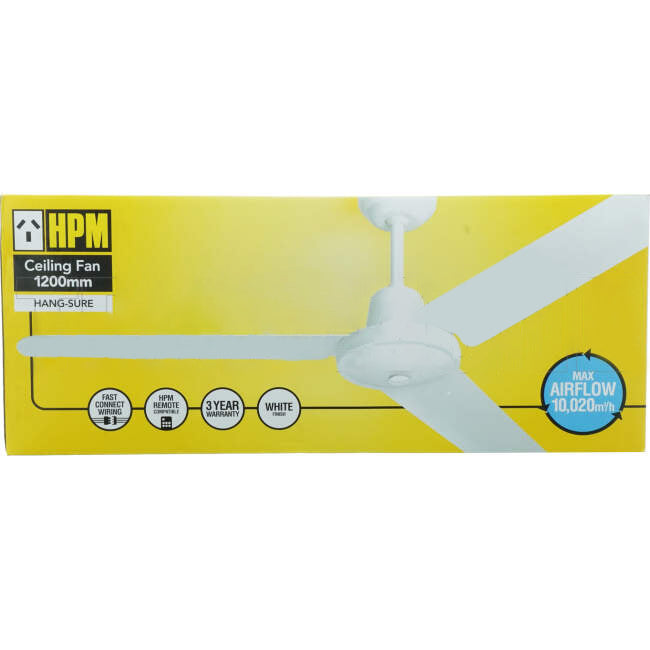 HPM 1220mm (48') 3 Blade Ceiling Sweep Fan With Aluminium Blades White