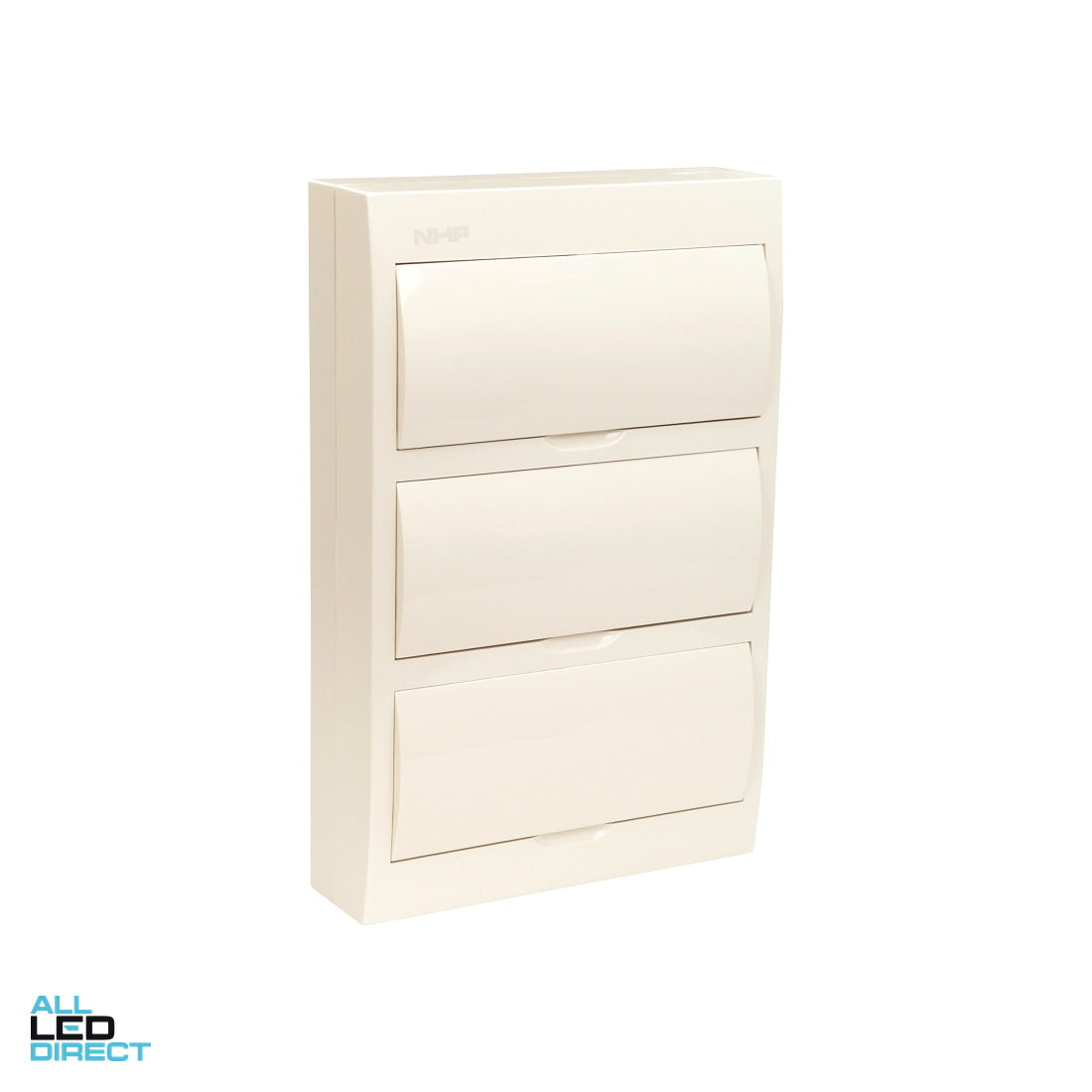 NHP 36 Pole Plastic Surface Mounted Switchboard Plain Door ALL LED Direct