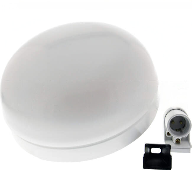Dux Lighting 220mm Oyster Light Less Lamp White BC Lamp Holder