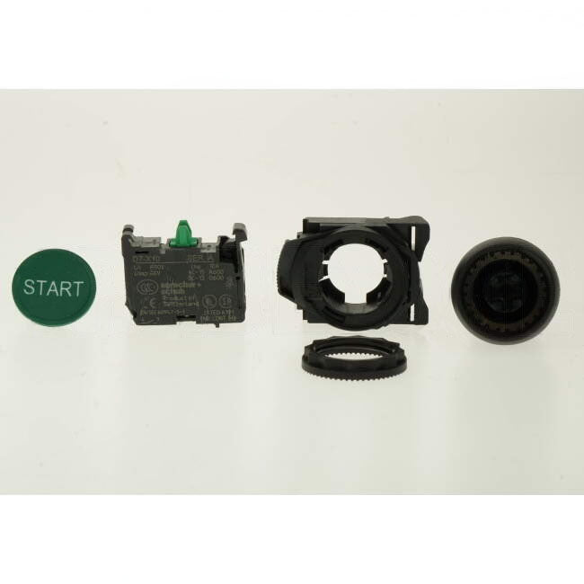NHP 22.5mm Push Button With 1 x N/O Contact Plastic Green Engraved With START