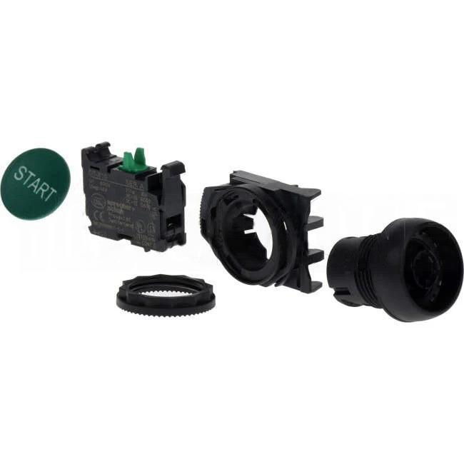 NHP 22.5mm Push Button With 1 x N/O Contact Plastic Green Engraved With START