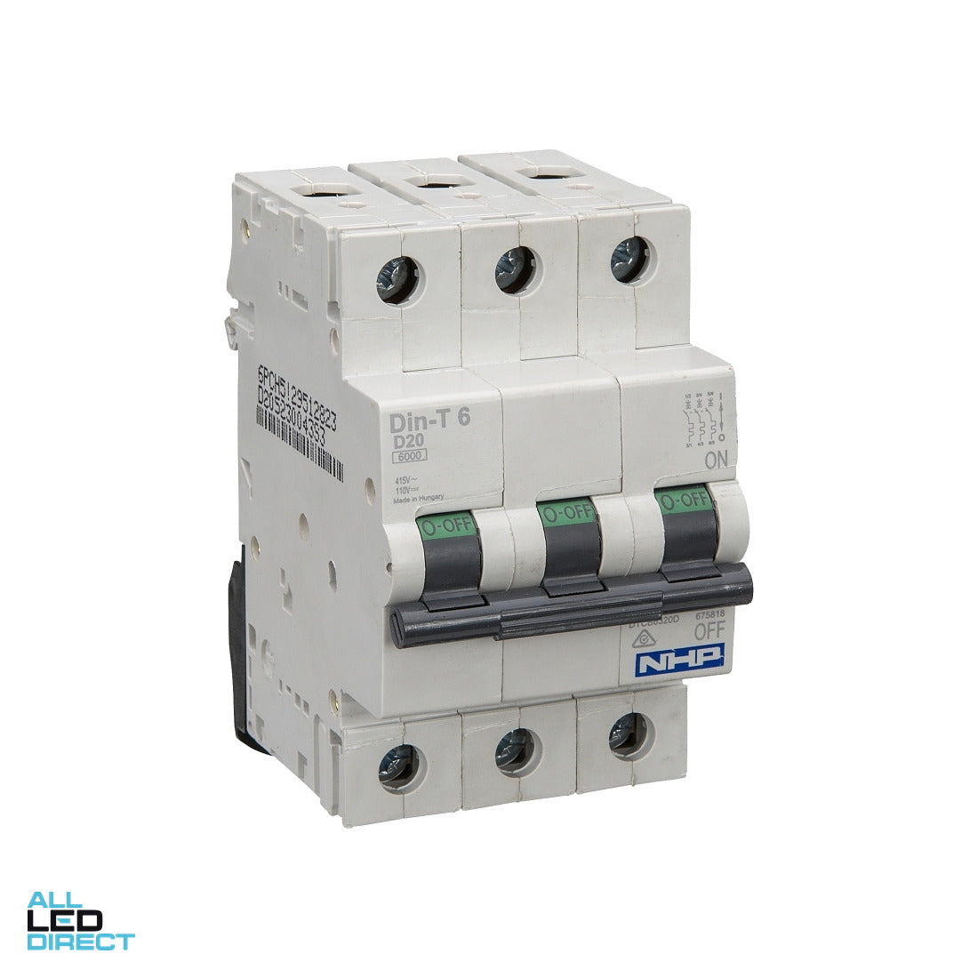 NHP 32 Amp Miniature Circuit Breaker MCB D Curve 3 Pole 6kA ALL LED Direct
