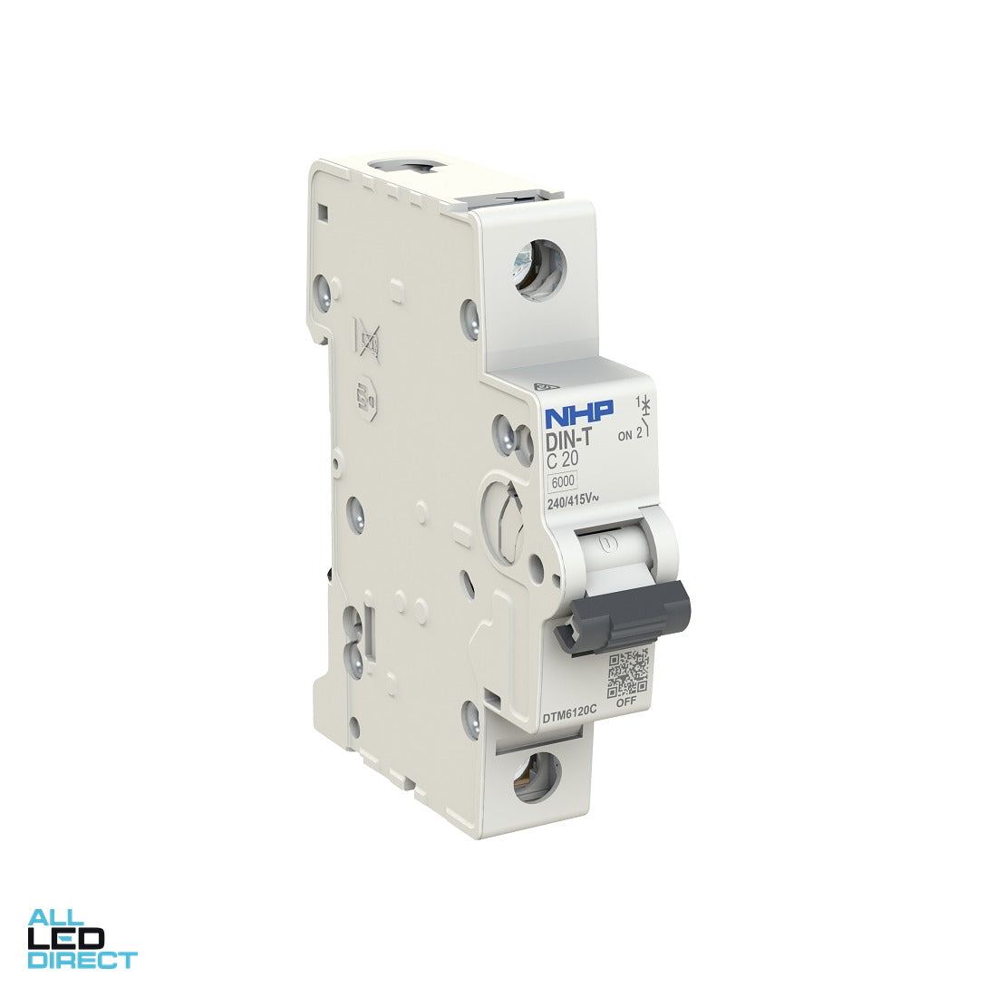 NHP 6 Amp DIN-T Miniature Circuit Breaker MCB C Curve 1 Pole 6kA ALL LED Direct