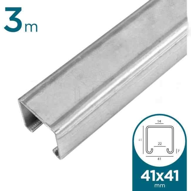 Ezystrut 41mm x 41mm 3 Metre E1000 Uni Strut Channel Galvanised - Default Title (E10003000G)