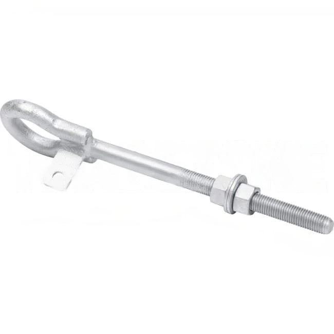EDS 16mm Galvanised Eye Bolt 350mm Long Energex & Ergon Approved 90KN Rating With Earth Tag