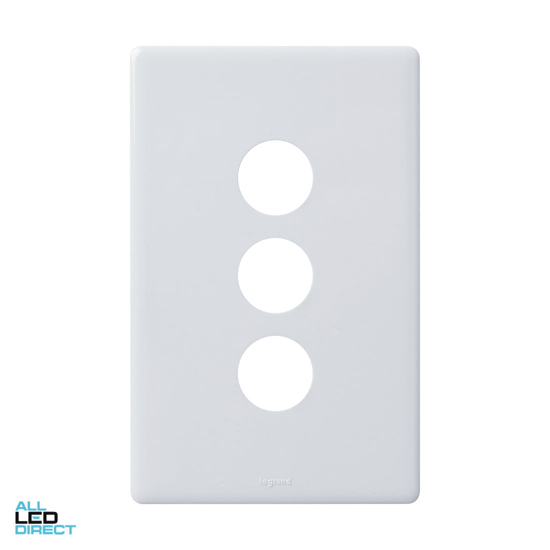 Legrand 3 Gang EXCEL LIFE DEDICATED Grid & Cover Plate White ALL LED Direct