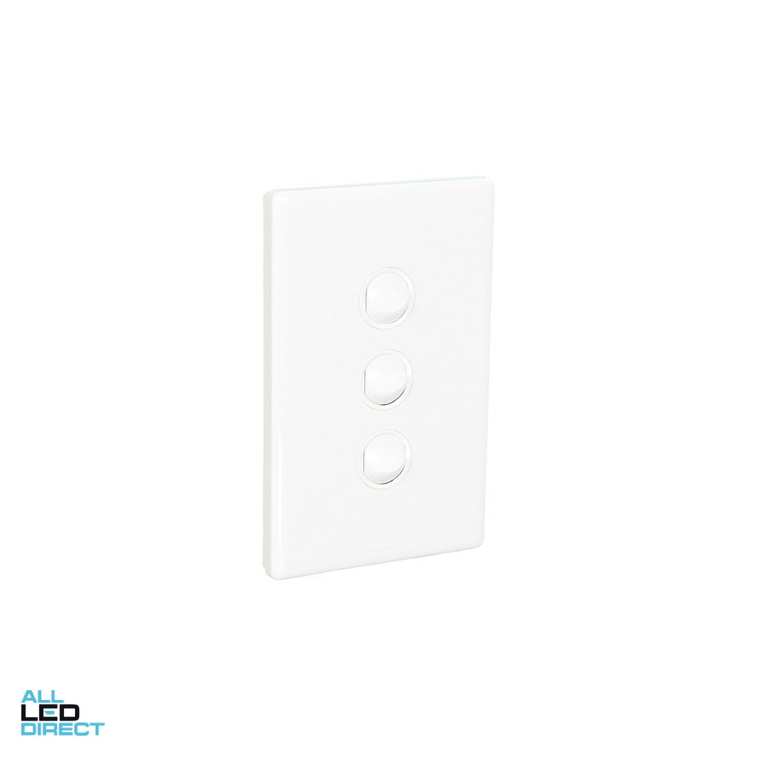 Legrand 16 Amp 3 Gang EXCEL LIFE DEDICATED Vertical Internal Rocker Switch White ALL LED Direct