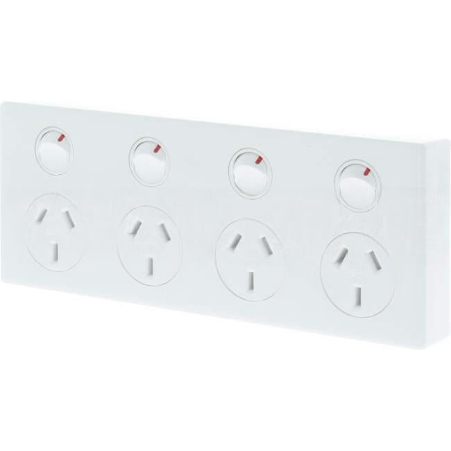 Legrand 10 Amp EXCEL LIFE DEDICATED Quad Internal Powerpoint White