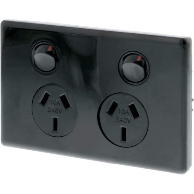 Legrand 10 Amp EXCEL LIFE DEDICATED DEDICATED Double Internal Powerpoint Black