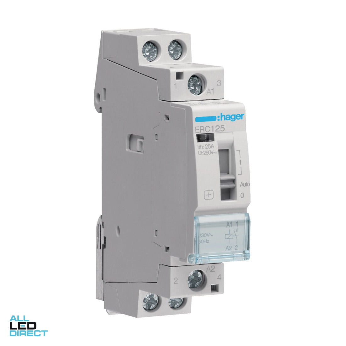 Hager 25 Amp Override Contactor 1 x N/O 230 Volt ALL LED Direct