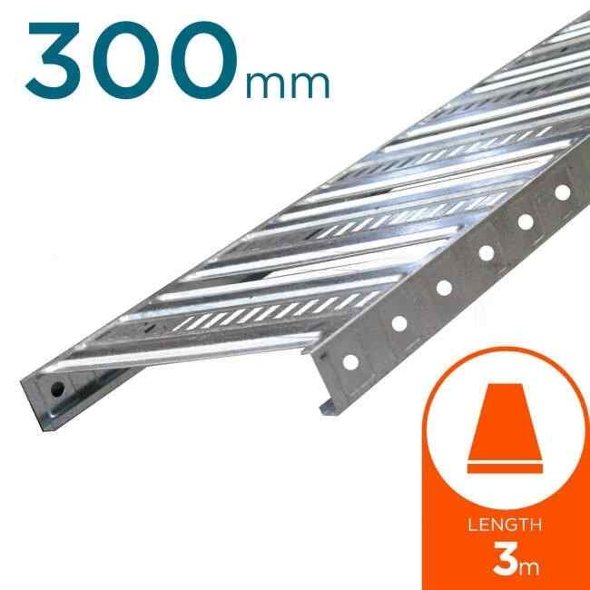 Ezystrut 300mm x 3 Metre ET3 Cable Tray Galvabond - Default Title (ET3300G)