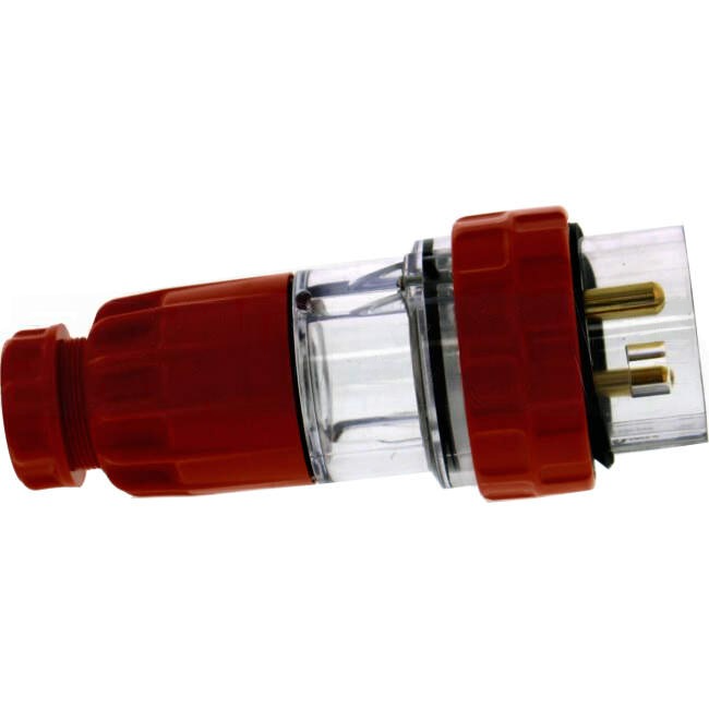 Clipsal 32 Amp EASY56 Single Phase 3 Round Pins IP66 Straight Industrial Plug Orange