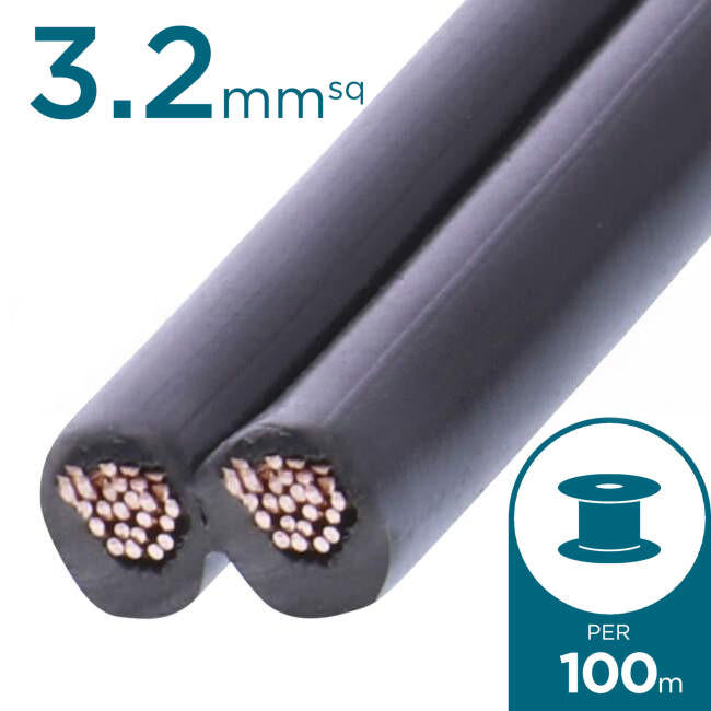 Electra 3.2mm 2 Core Low Voltage Garden Light Cable 100 Metre