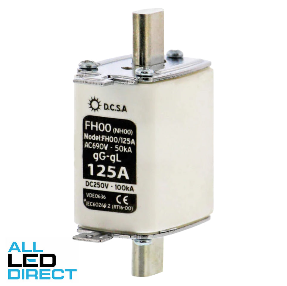 DC Solutions 125 Amp 250 Volt DC Blade NH Type Fuse