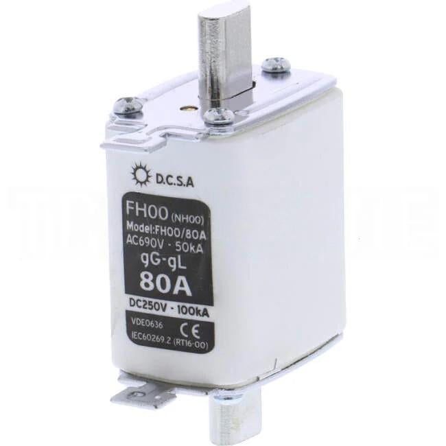 DC Solutions 80 Amp 250 Volt DC Blade NH Type Fuse