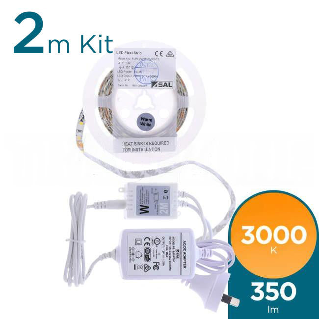 SAL 6 Watt 2 Metre LED Strip Light Kit 3000K