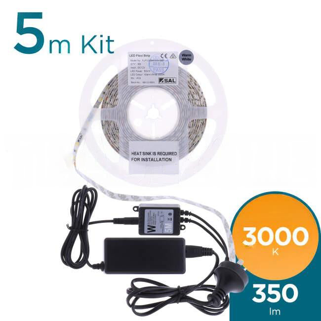 SAL 6 Watt 5 Metre LED Strip Light Kit 3000K