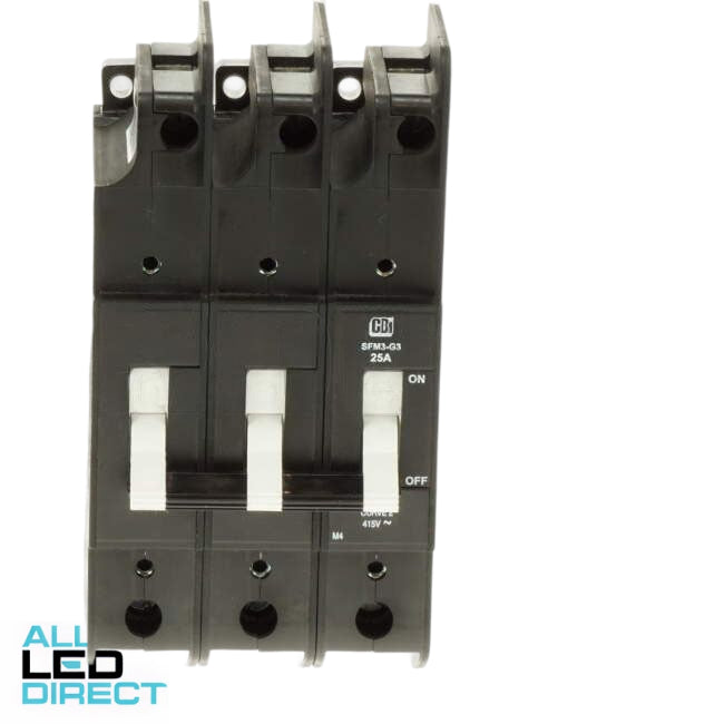 CBI Heinemann 25 Amp SFM Miniature Circuit Breaker MCB Curve 2 3 Pole 6kA