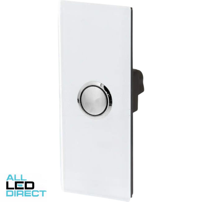 Clipsal 20 Amp 1 Gang SATURN Vertical Internal Push Button Architrave Switch With LED Indicator Pure White