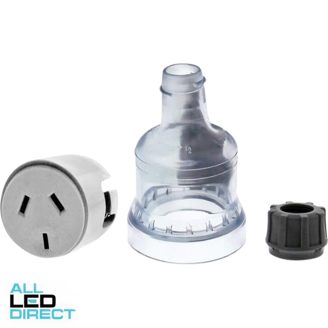 Clipsal 10 Amp 3 Pin Extra Heavy Duty Female Plug Top Suitable For 1.5mm Cable Transparent