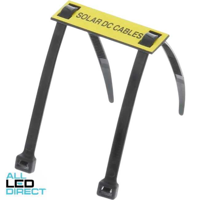 Cobalt Solar Energy Solar DC Cable Tags Black On Yellow Includes Cable Ties Pack of 10