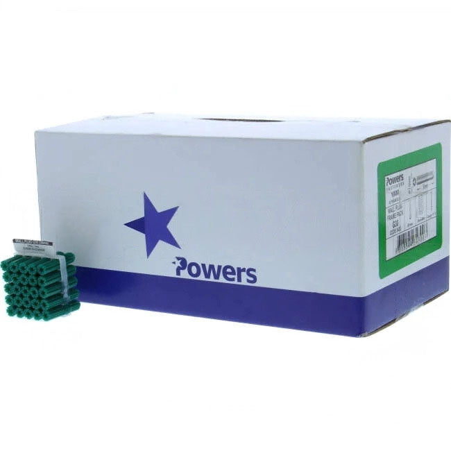 Powers 30mm PVC Framed Wall Plug Green Pack Of 1000