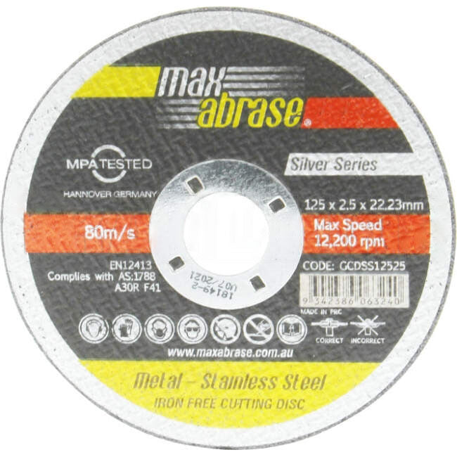 Sheffield 125mm x 2.5mm x 22mm Metal Cut Off Disc