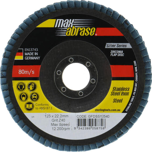 Sheffield 125mm x 22mm Flap Disc R828 40 Grit