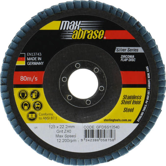 Sheffield 125mm x 22mm Flap Disc R828 40 Grit