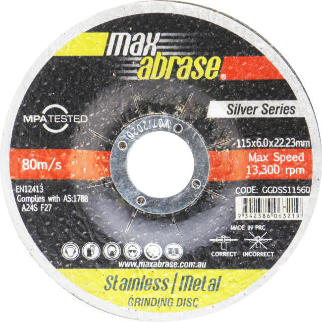 Sheffield 115mm x 6mm x 22.2mm Metal Grinding Disc