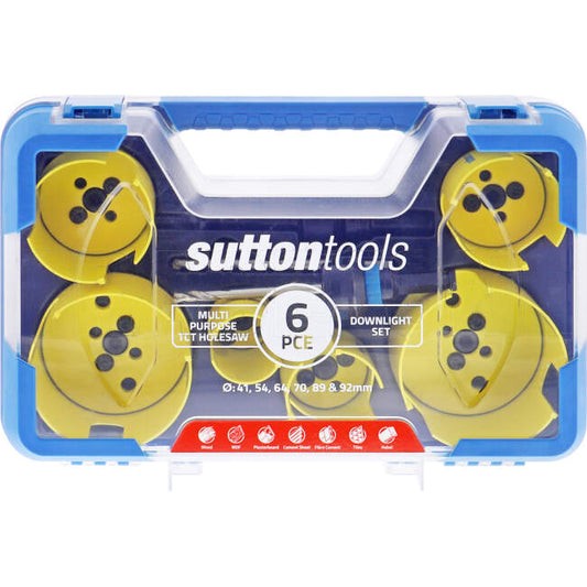 Sutton Tools 6 Piece TCT Multi-Purpose Downlight Holesaw Set