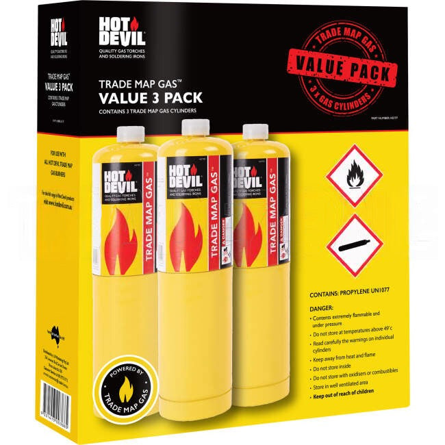 Hot Devil Trade Map Gas Cylinders 3-Pack