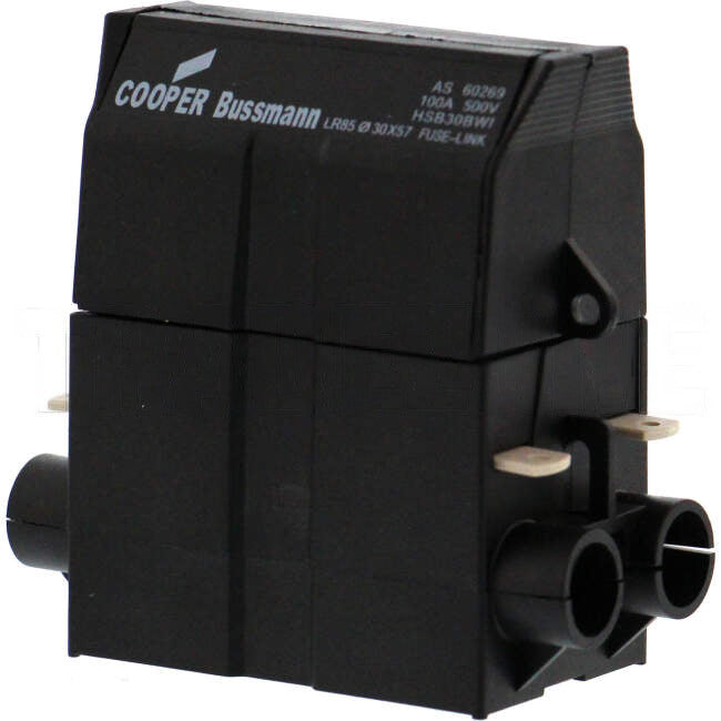 Eaton Bussman 100 Amp Back Wire Fuse Holder Black