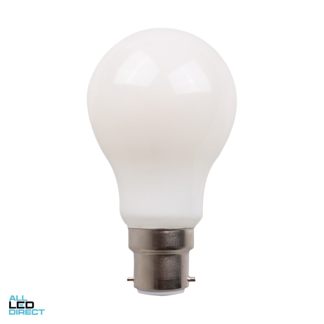 SAL 8 W Dimmable GLS Style Opal LED Globe With BC Connection 2700 K ALL LED Direct
