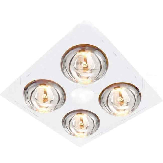 Ventair 3 In 1 MYKA 4 x 275 Watt Bathroom Heater Lamp Light 1 x 10 Watt LED Downlight And Exhaust Fan White - Default Title (M4HDLXWH)