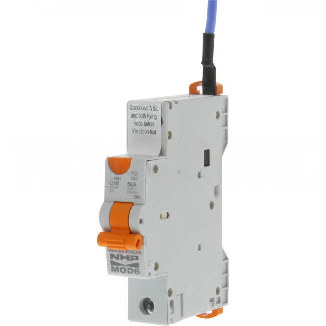 NHP 16 Amp MOD6 Miniature Circuit Breaker & Residual Current Device MCB/RCD RCBO C Curve 1 Pole 6kA 30mA ESV APPROVED