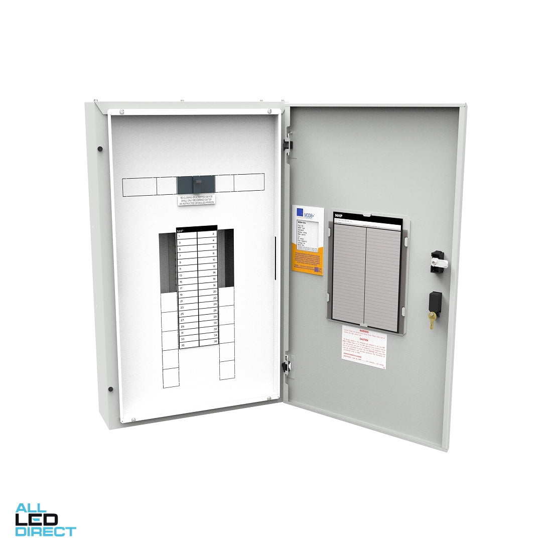 NHP 60 Poles MOD6+ DIN Panelboard With 250 Amp Main Switch Light Grey IP40 ALL LED Direct