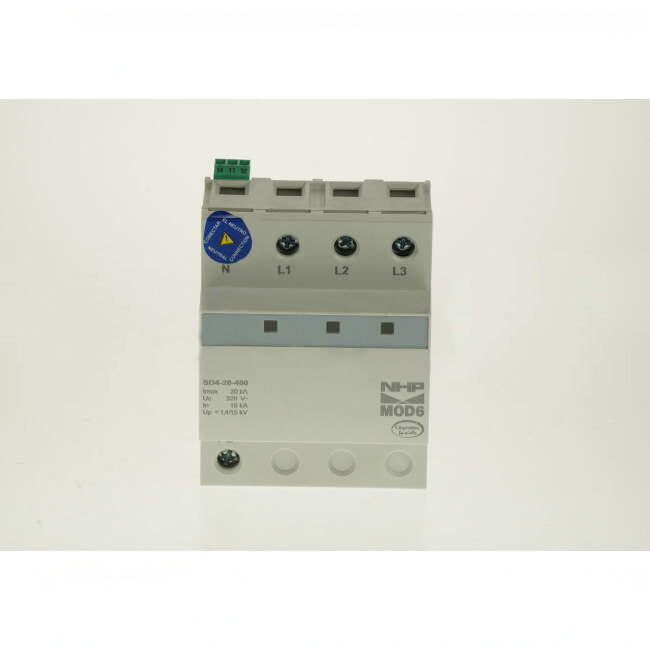 NHP 3 Pole 4 Module 20kA MOD6 Surge Protection Diverter