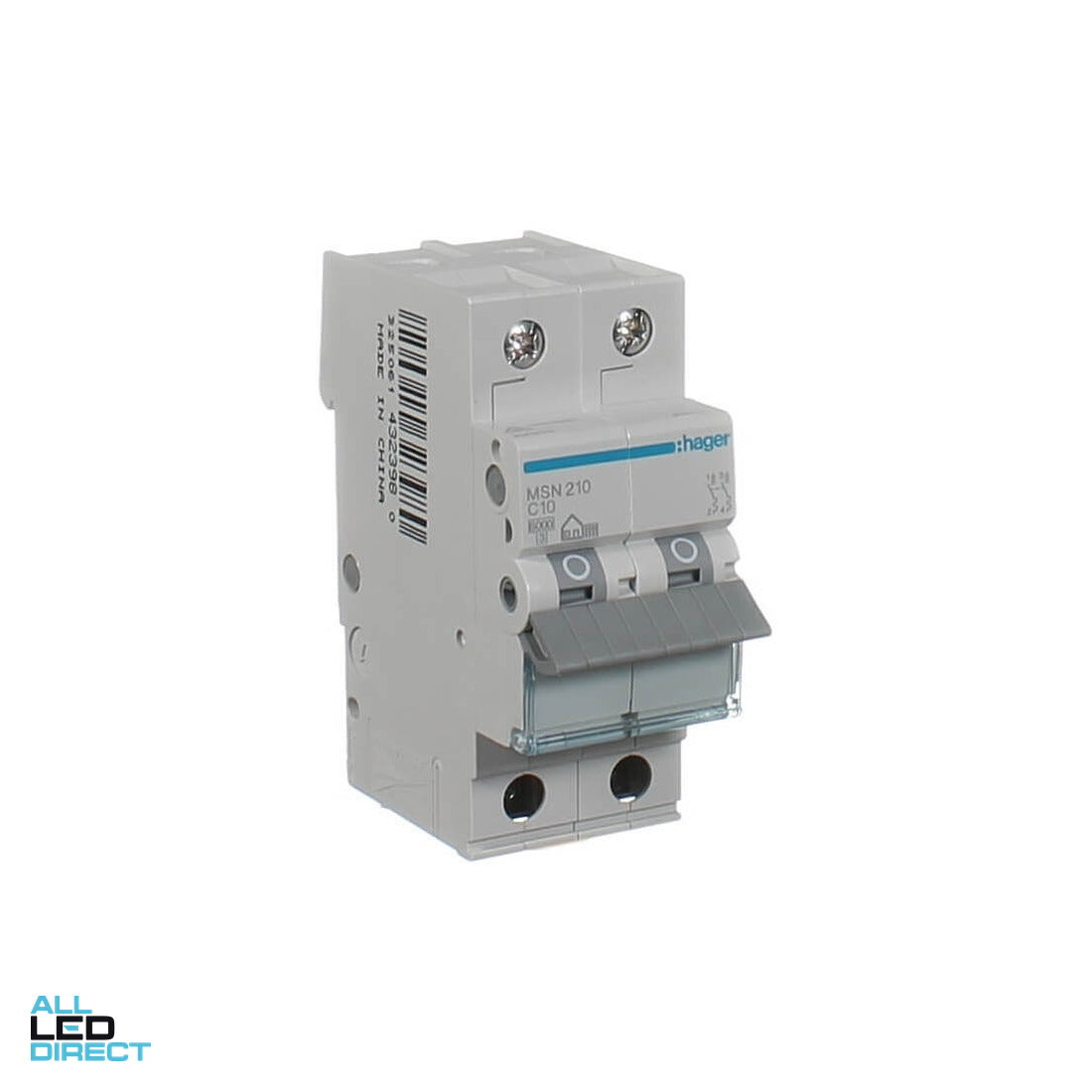 Hager 10 Amp Miniature Circuit Breaker MCB C Curve 2 Pole 6kA ALL LED Direct