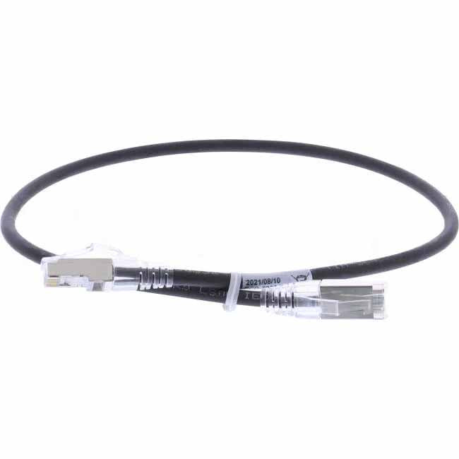 Molex 0.5 Metre RJ45 LS0H CAT6A 28 AWG Thin Patch Lead Black