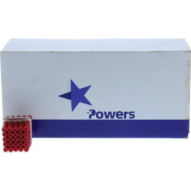 Powers 50mm PVC Framed Wall Plug Red Pack Of 1000