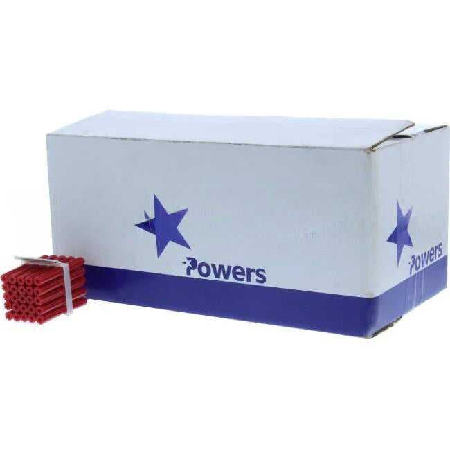 Powers 50mm PVC Framed Wall Plug Red Pack Of 1000