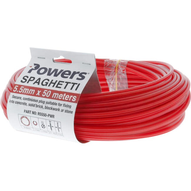 Powers Red Spaghetti M5 X 50 Metre Roll