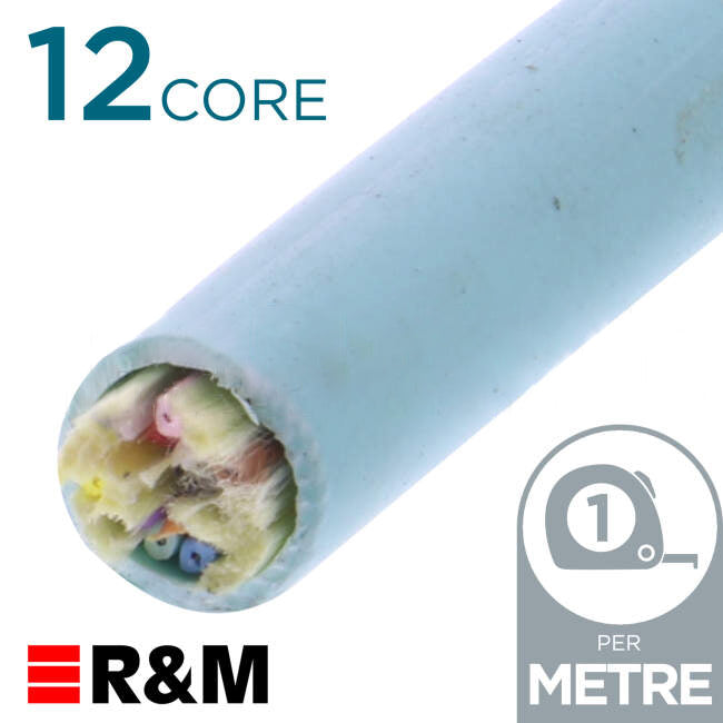 Reichle & De-Massari 12f OM3 LSZH Light Duty Riser Optical Cable Aqua Per Metre