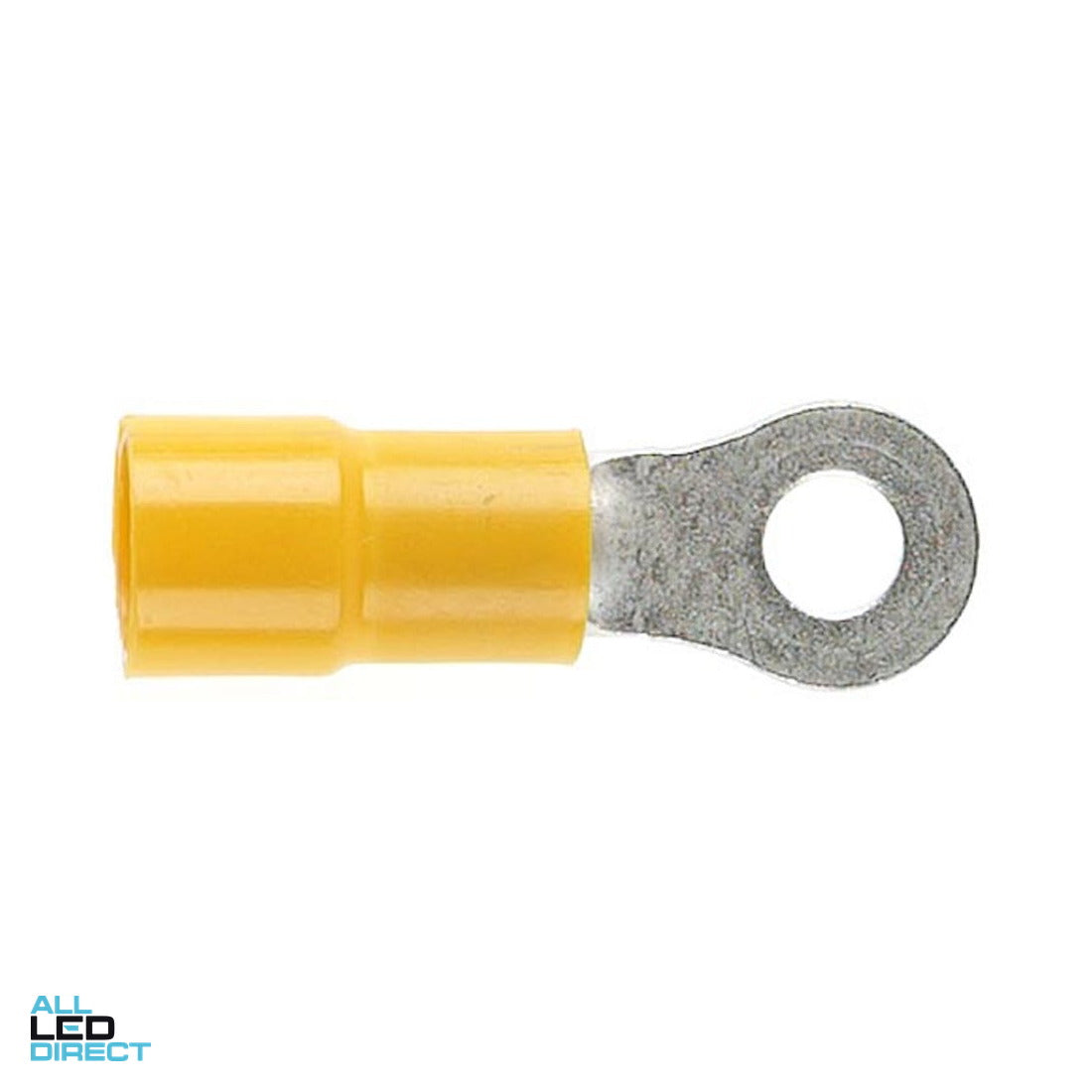 Cabac 5mm Double Grip Stud Ring Terminal Yellow Pack Of 50 ALL LED Direct