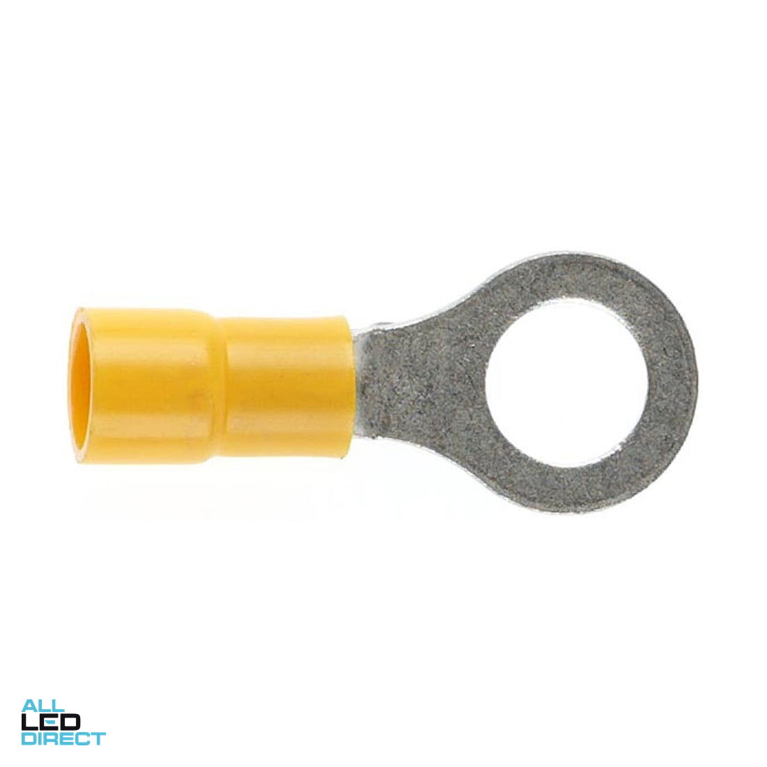 Cabac 8mm Stud Ring Terminal Yellow Packet Of 25 ALL LED Direct