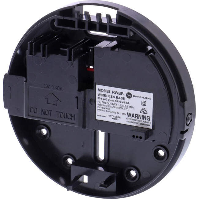 Red Smoke Alarms Smoke Alarm Mounting Base With Wireless Interconnect For Use With R240 & R240RC Black