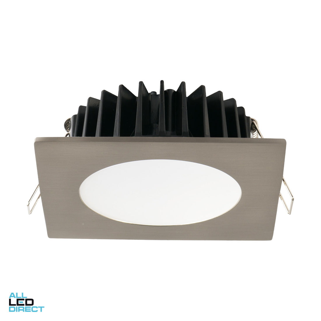SAL 10 W 92 mm ECOGEM LED Fixed Downlight Square Satin Nickle With Switchable Kelvin Ratings ALL LED Direct